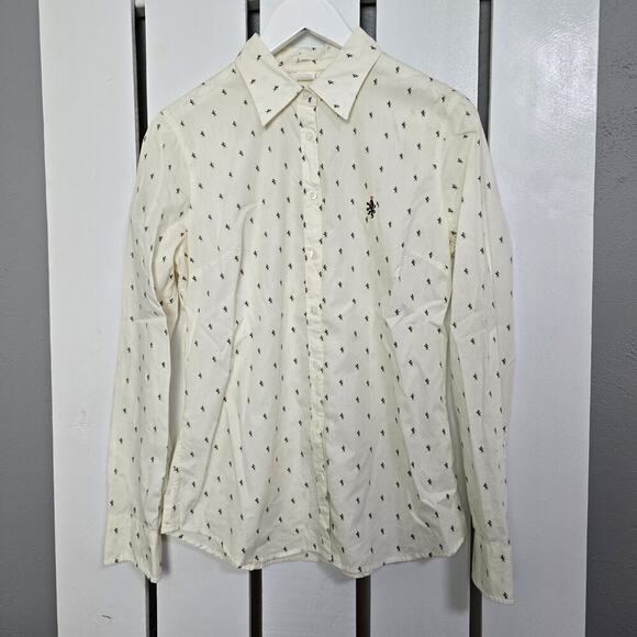 J.Crew Heraldic Dragon AOP Button Down Collared Long Sleeve Shirt Medium Preppy - Picture 1 of 8